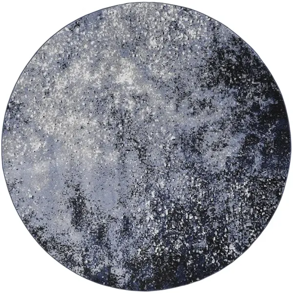 Passion PSN10 Light Blue/Black 8' x Round Rug