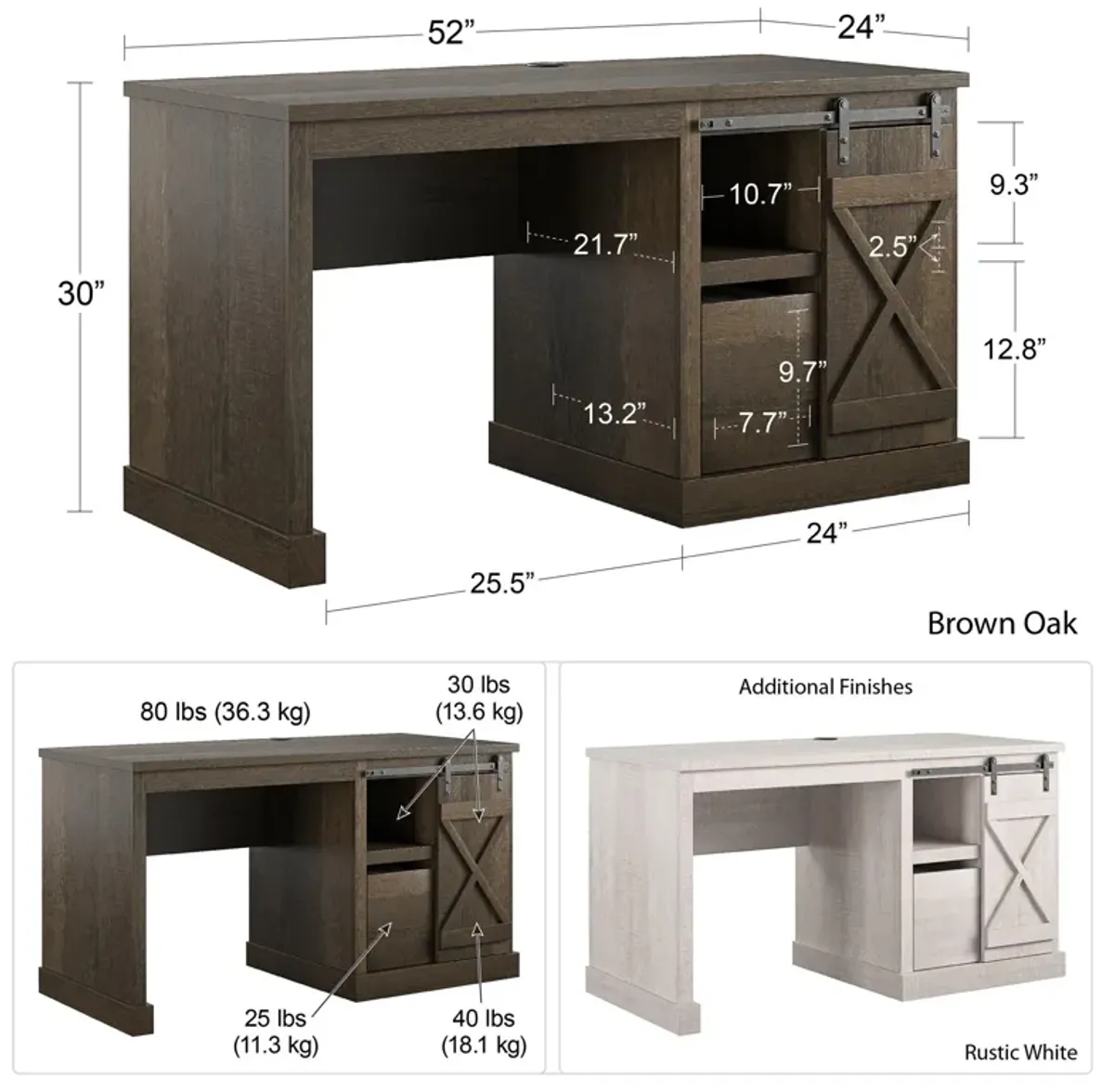 Meadow Park Single Pedestal Computer Desk