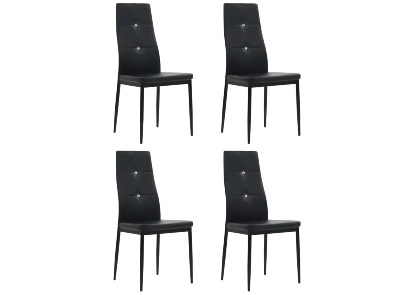 vidaXL Dining Chairs 4 pcs Black Faux Leather