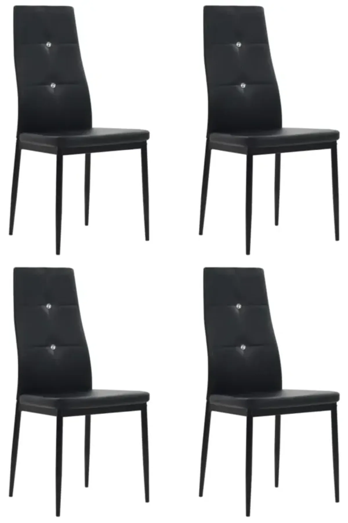 vidaXL Dining Chairs 4 pcs Black Faux Leather