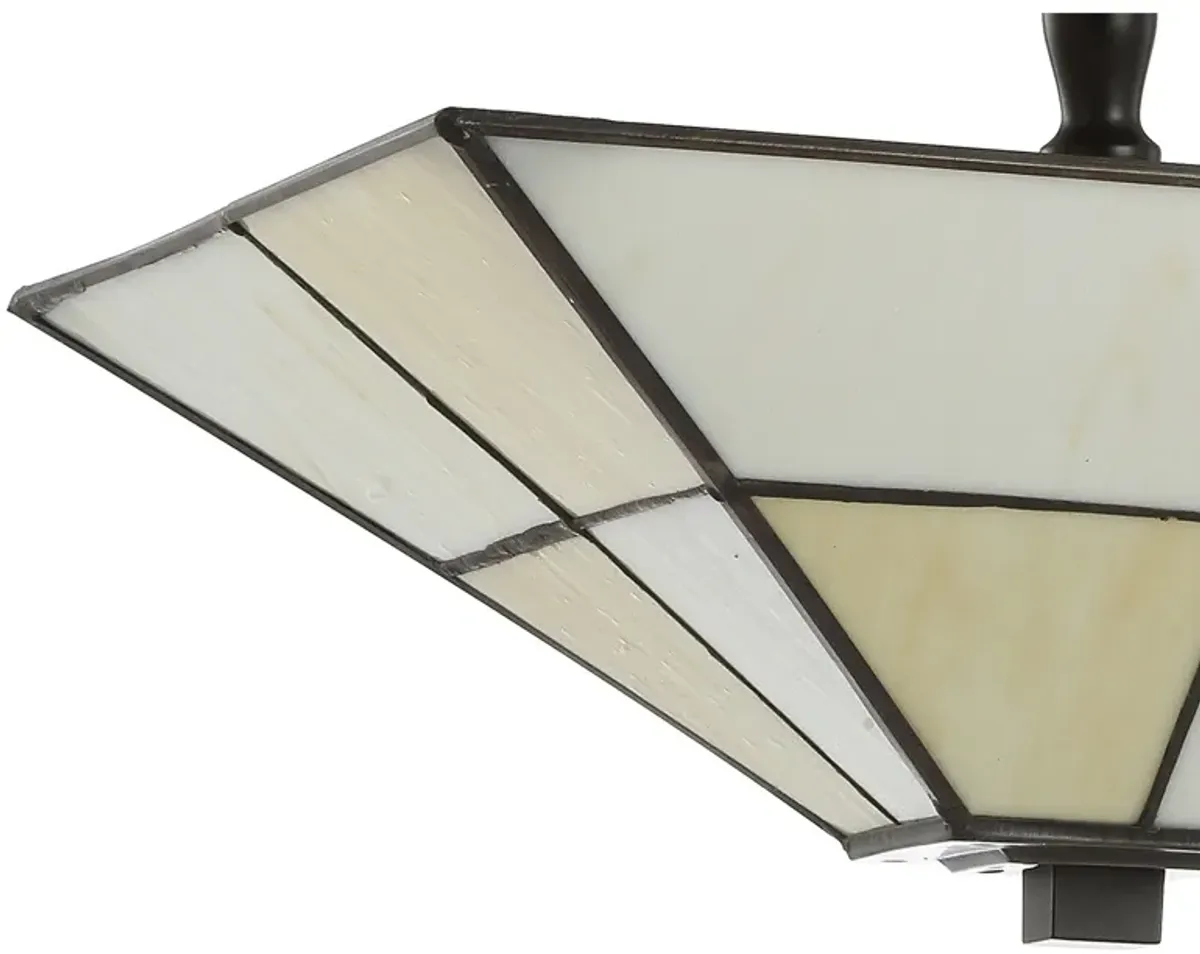 Juliana Tiffany-Style Glass/Metal LED Semi-Flush Mount