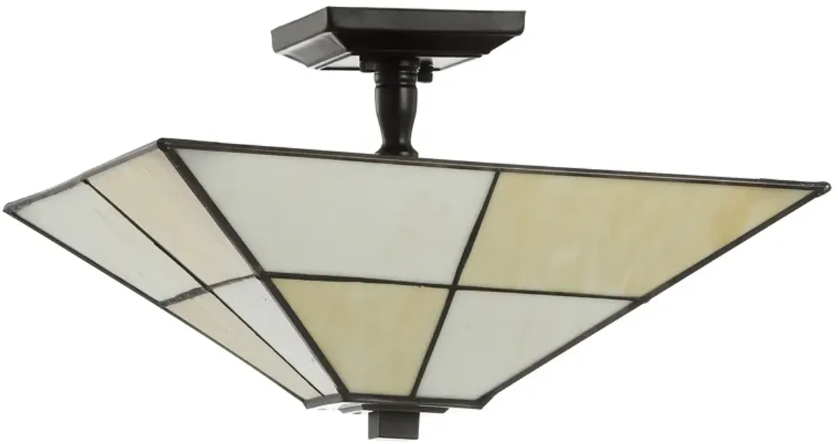 Juliana Tiffany-Style Glass/Metal LED Semi-Flush Mount