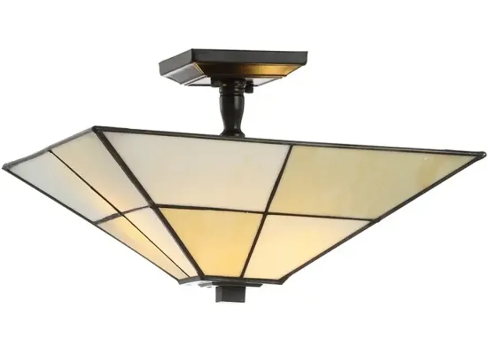 Juliana Tiffany-Style Glass/Metal LED Semi-Flush Mount