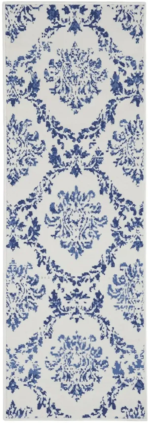 Whimsicle WHS01 Ivory/Navy 2' x 6' Rug