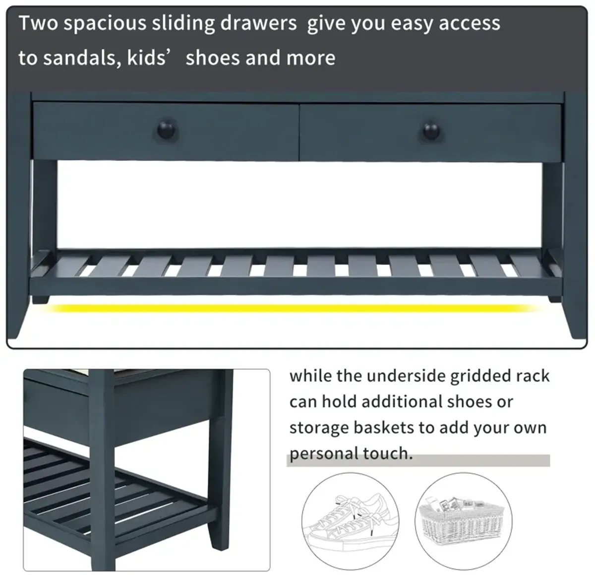 Merax Multipurpose Entryway Storage Bench