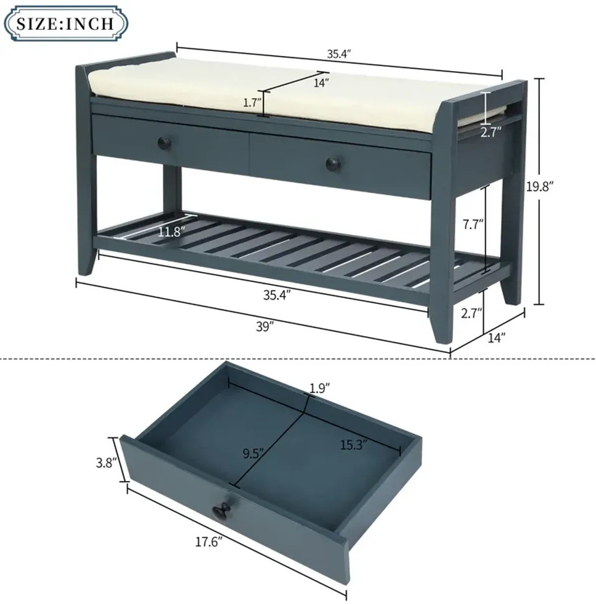 Merax Multipurpose Entryway Storage Bench