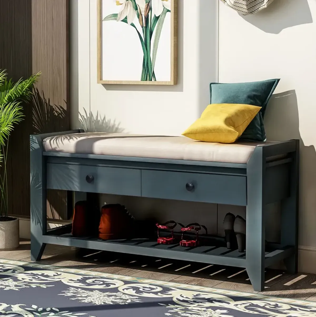 Merax Multipurpose Entryway Storage Bench