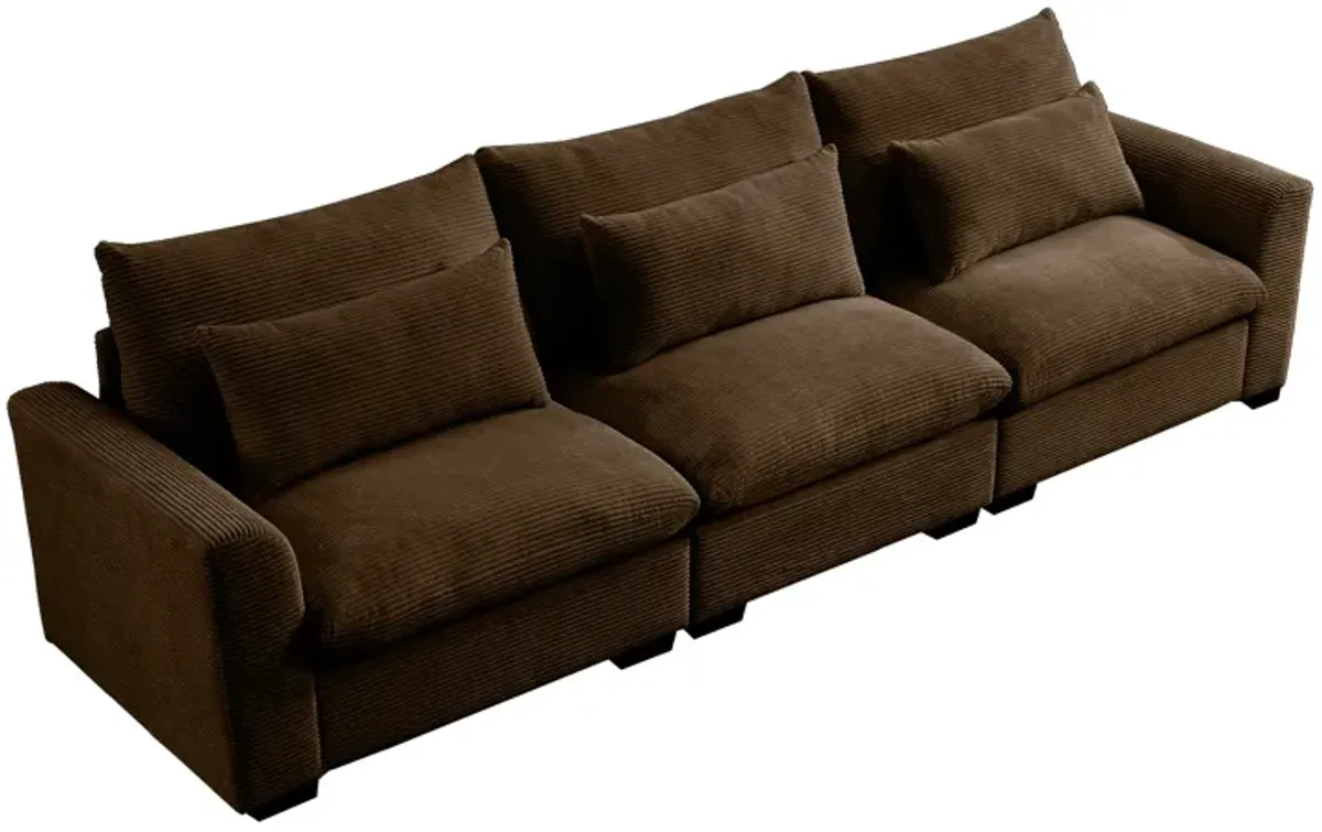 Merax 3 Seater Deep Seat Corduroy Sofa Couch