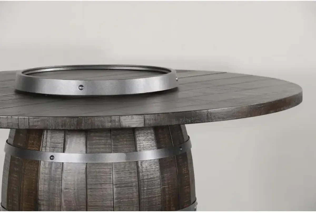 Sunny Designs Round Pub Table with Wine Barrel Base