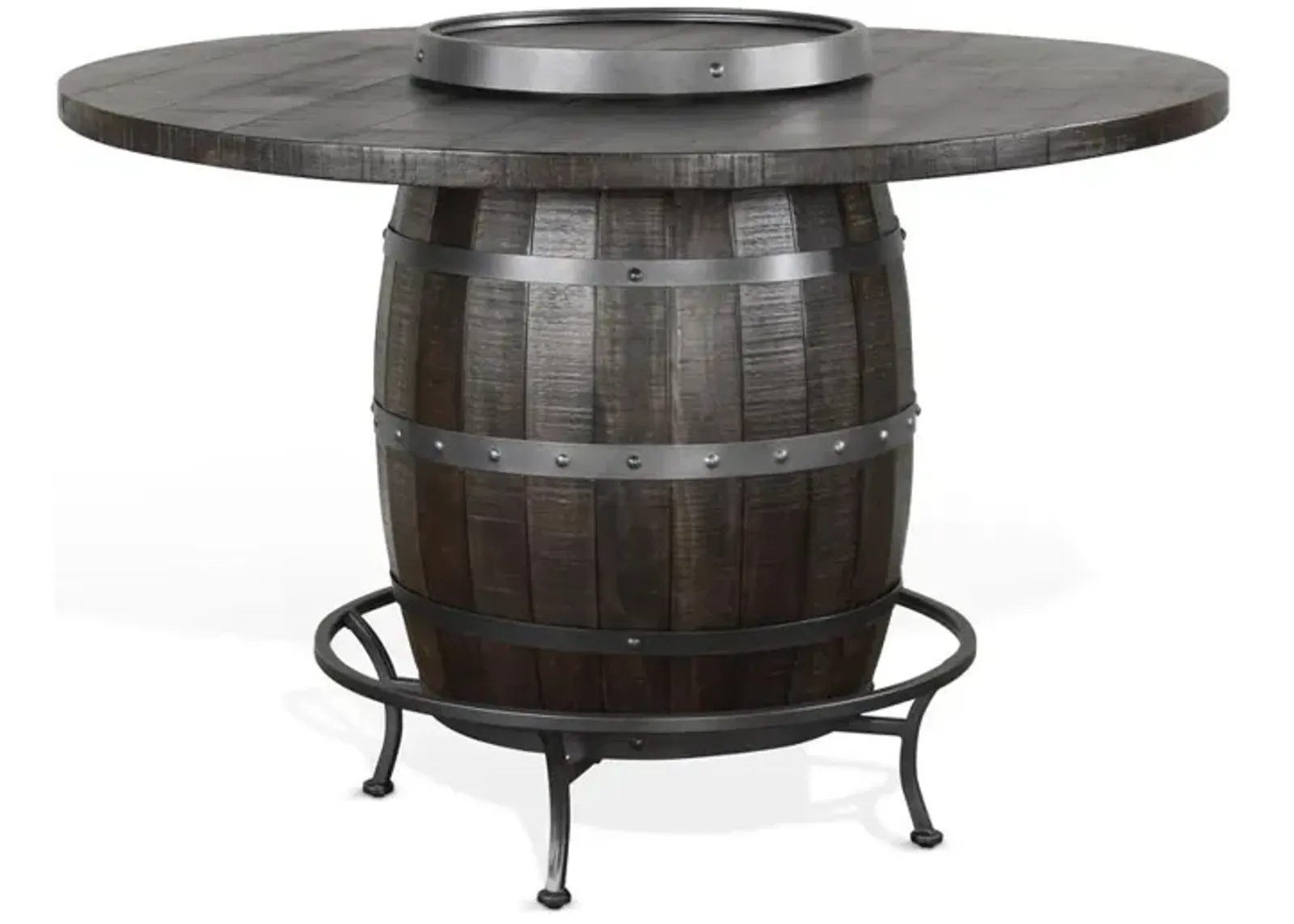 Sunny Designs Round Pub Table with Wine Barrel Base