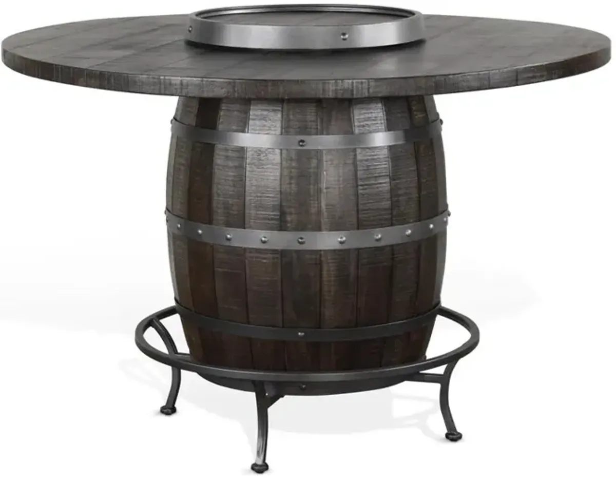 Sunny Designs Round Pub Table with Wine Barrel Base