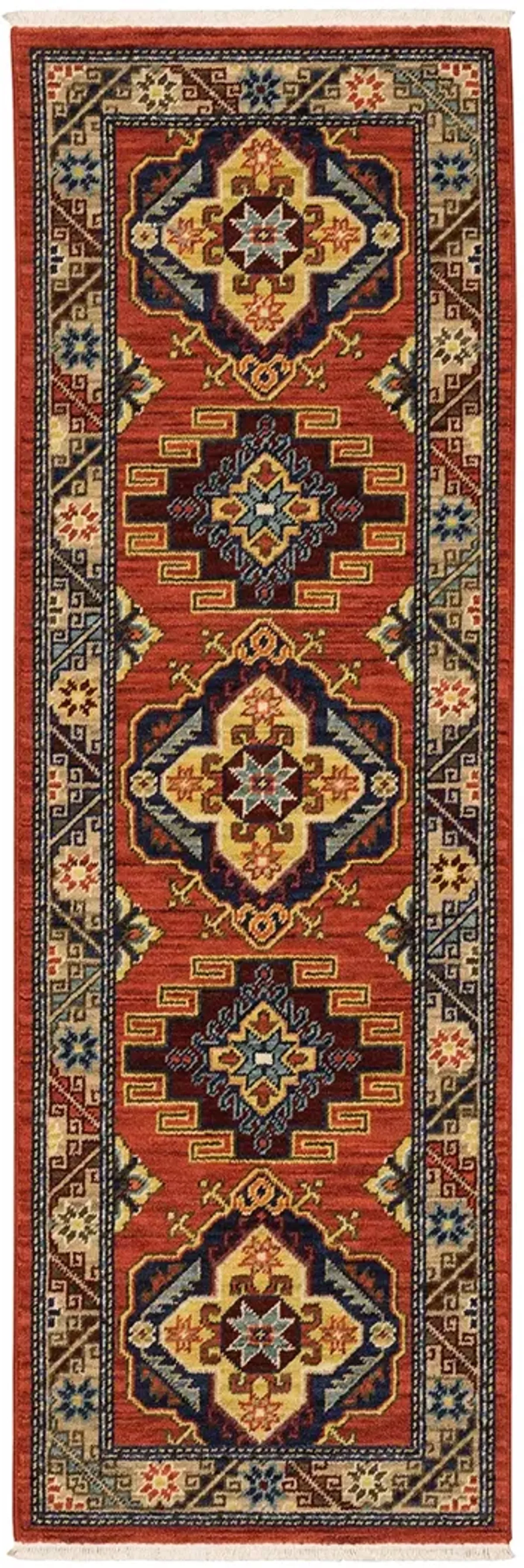 Lilihan 2'6" x 12' Red Rug