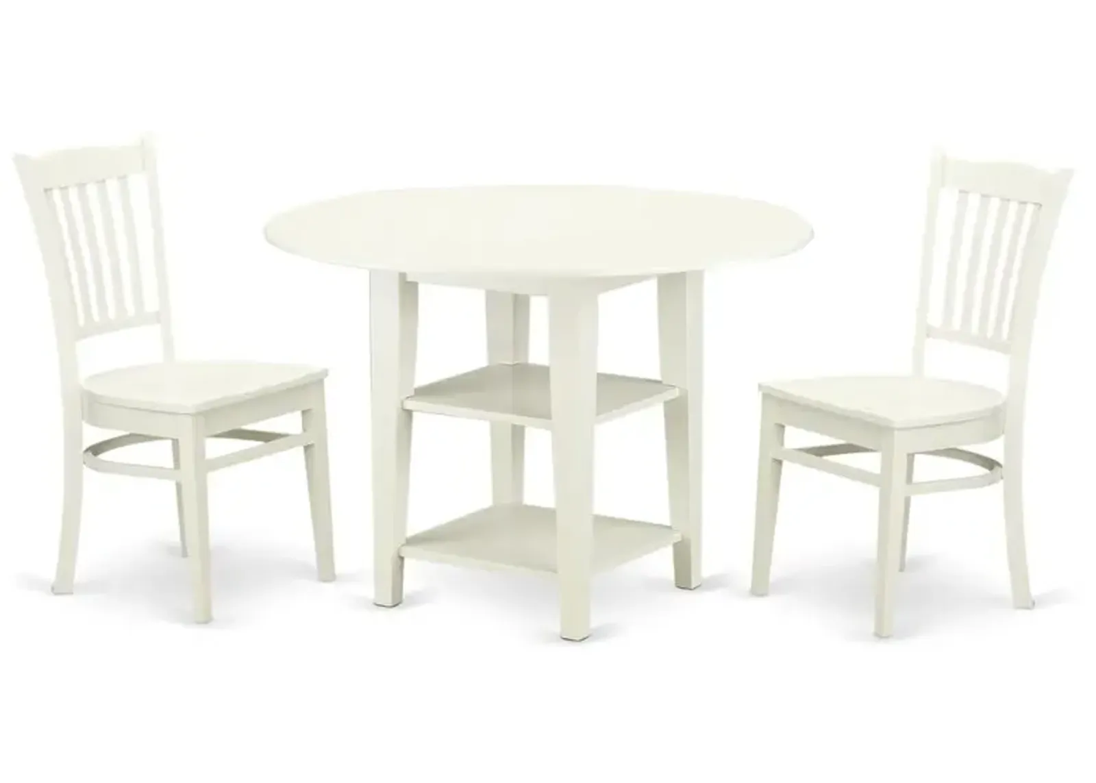 East West Furniture Dining Room Set Linen White, SUGR3-LWH-W