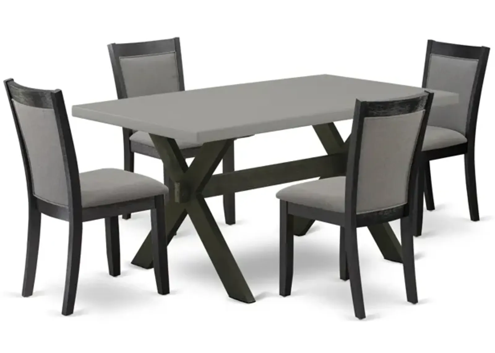 East West Furniture X696MZ650-5 5Pc Dining Set - Rectangular Table and 4 Parson Chairs - Multi-Color Color