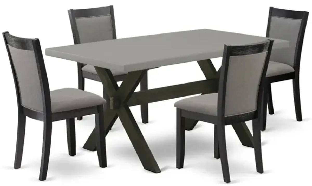 East West Furniture X696MZ650-5 5Pc Dining Set - Rectangular Table and 4 Parson Chairs - Multi-Color Color