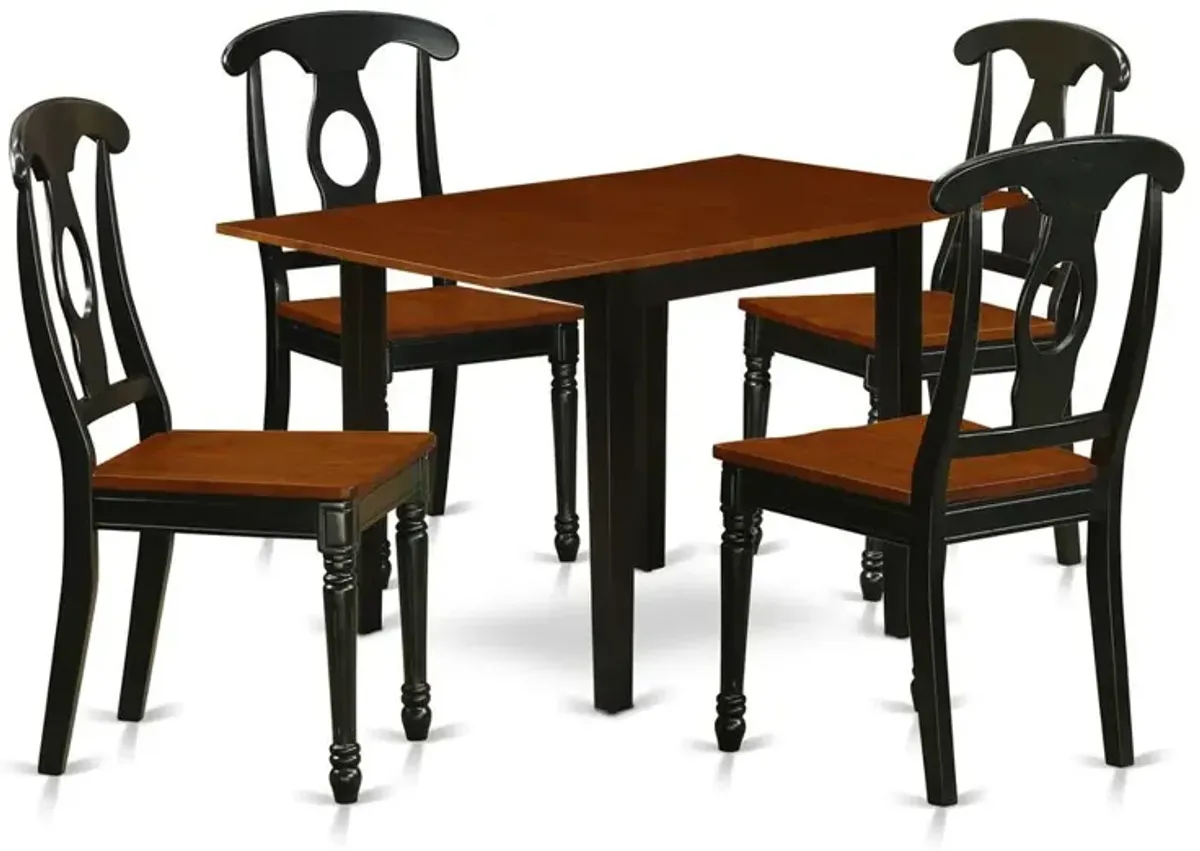 Dining Room Set Black & Cherry, NDKE5-BCH-W