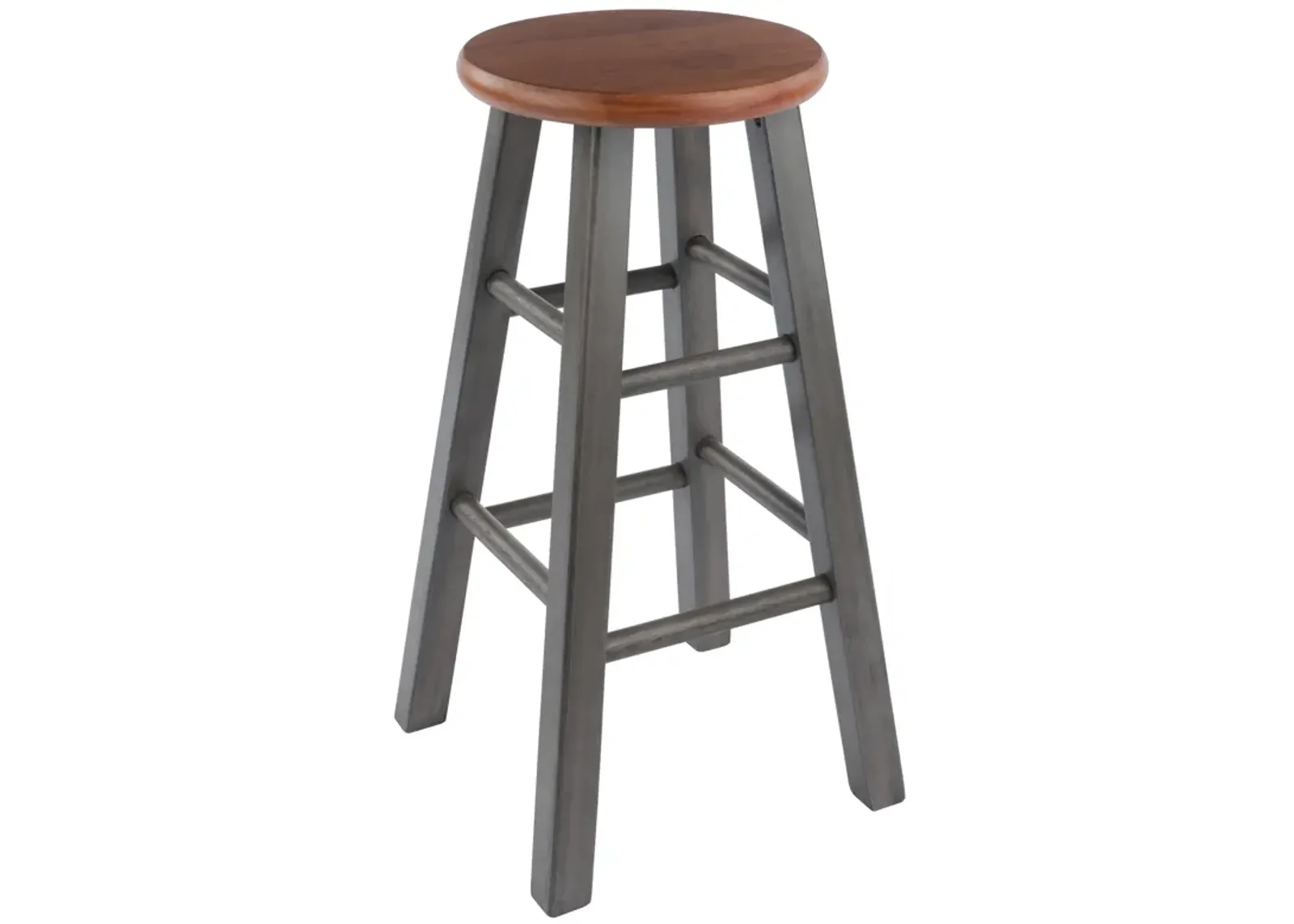 Winsome Ivy Counter Stool 24", Rustic Teak / Gray Finish