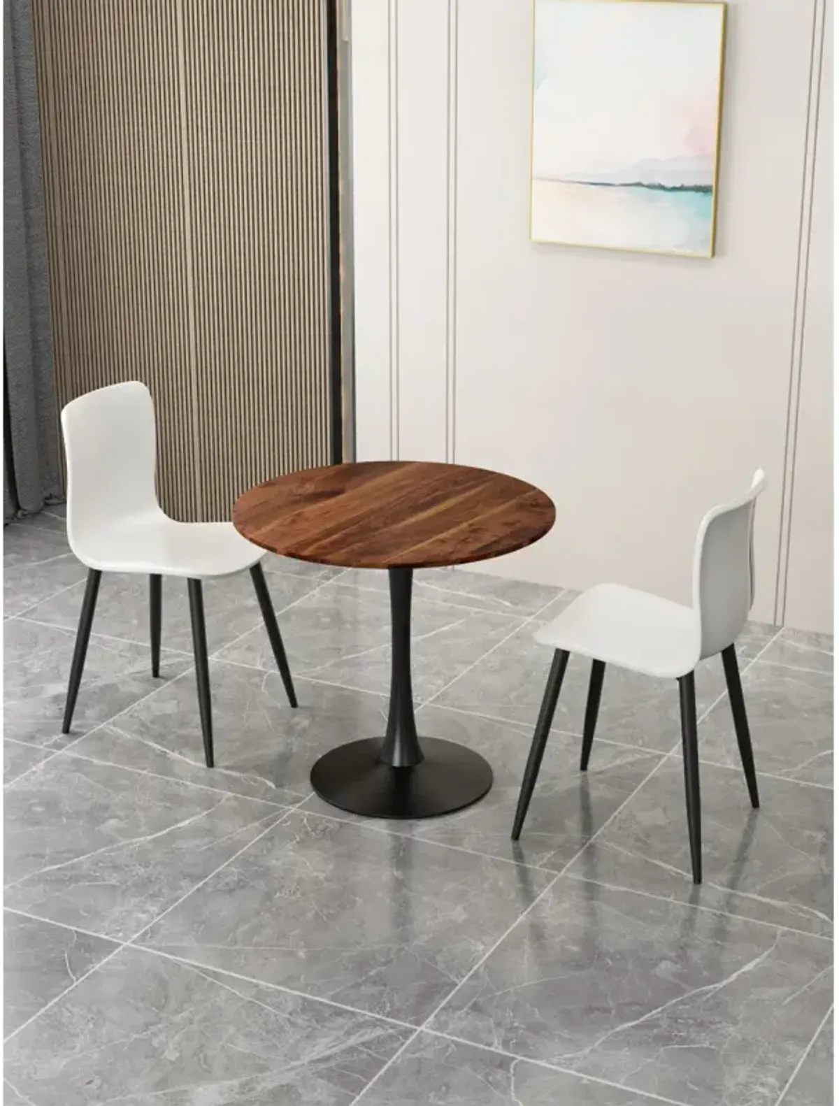 Tulip Dining Table, Round, 80cm Nature Wood