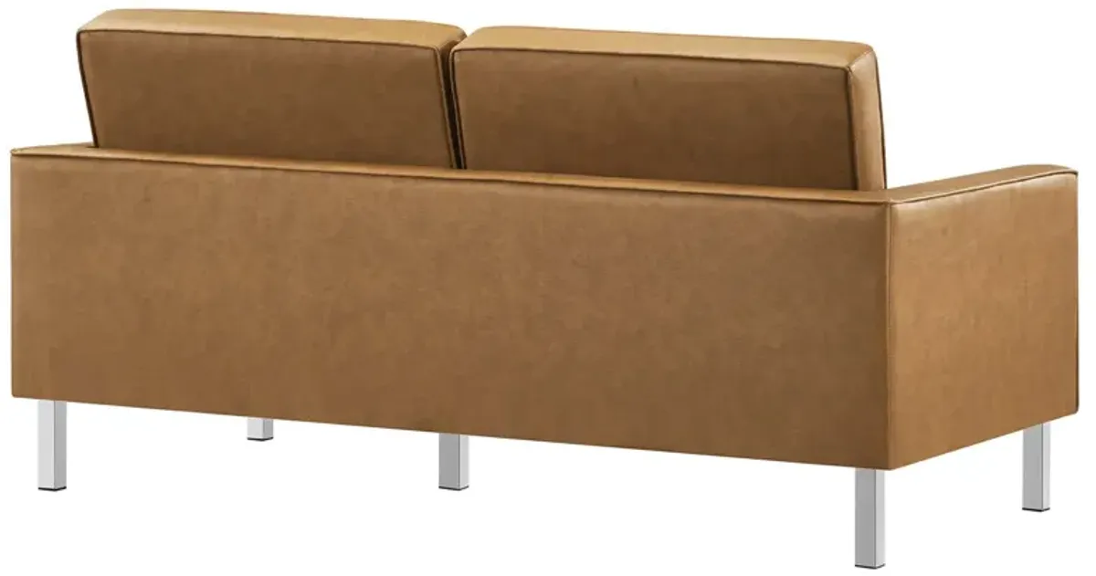 Loft Tufted Vegan Leather Loveseat