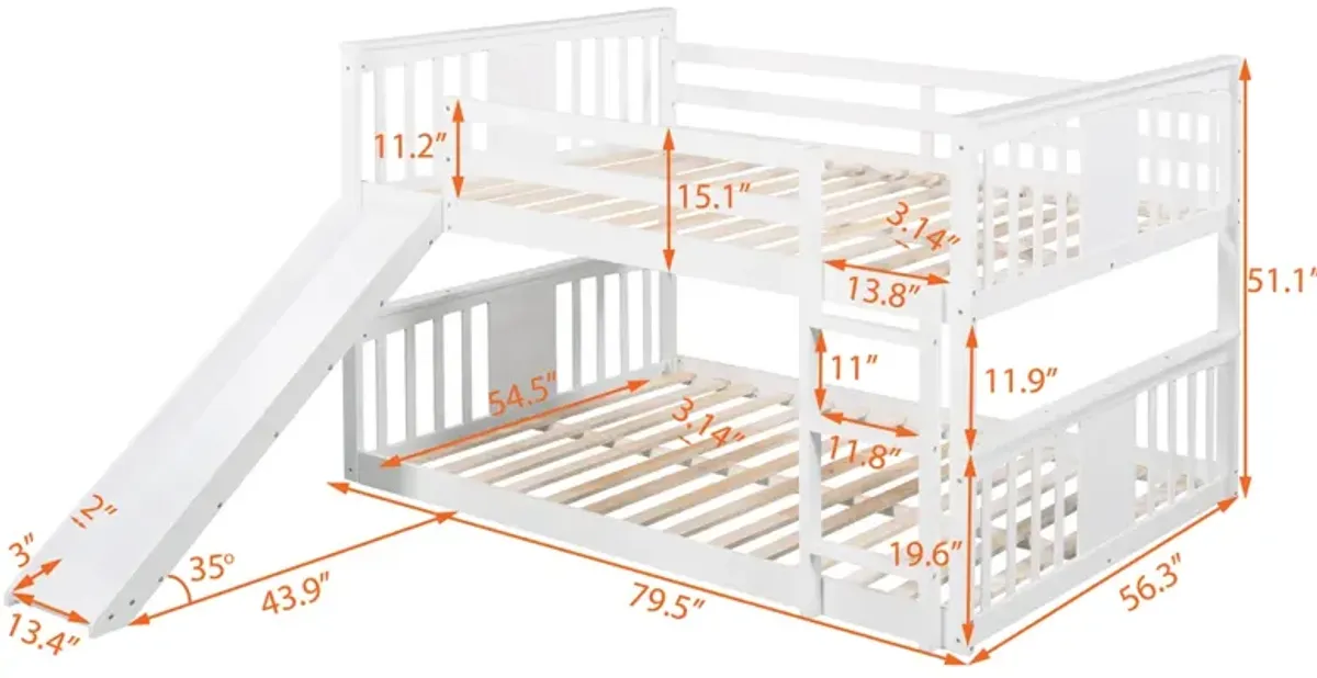 Full Over Full Bunk Bed With Ladder With Slide