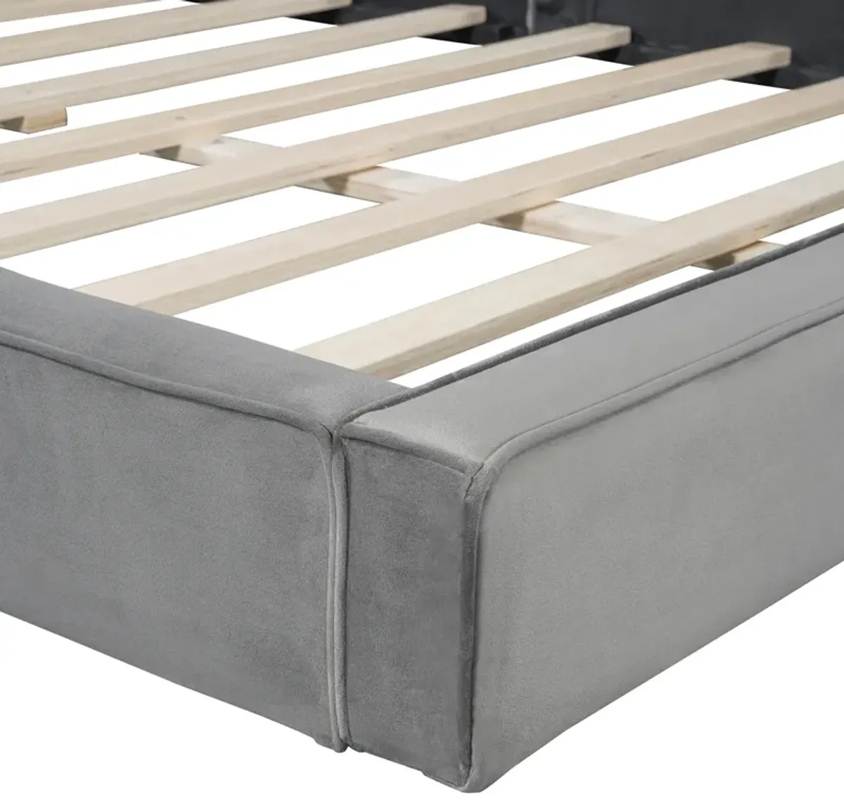 Merax Velvet Upholstered Platform Bed