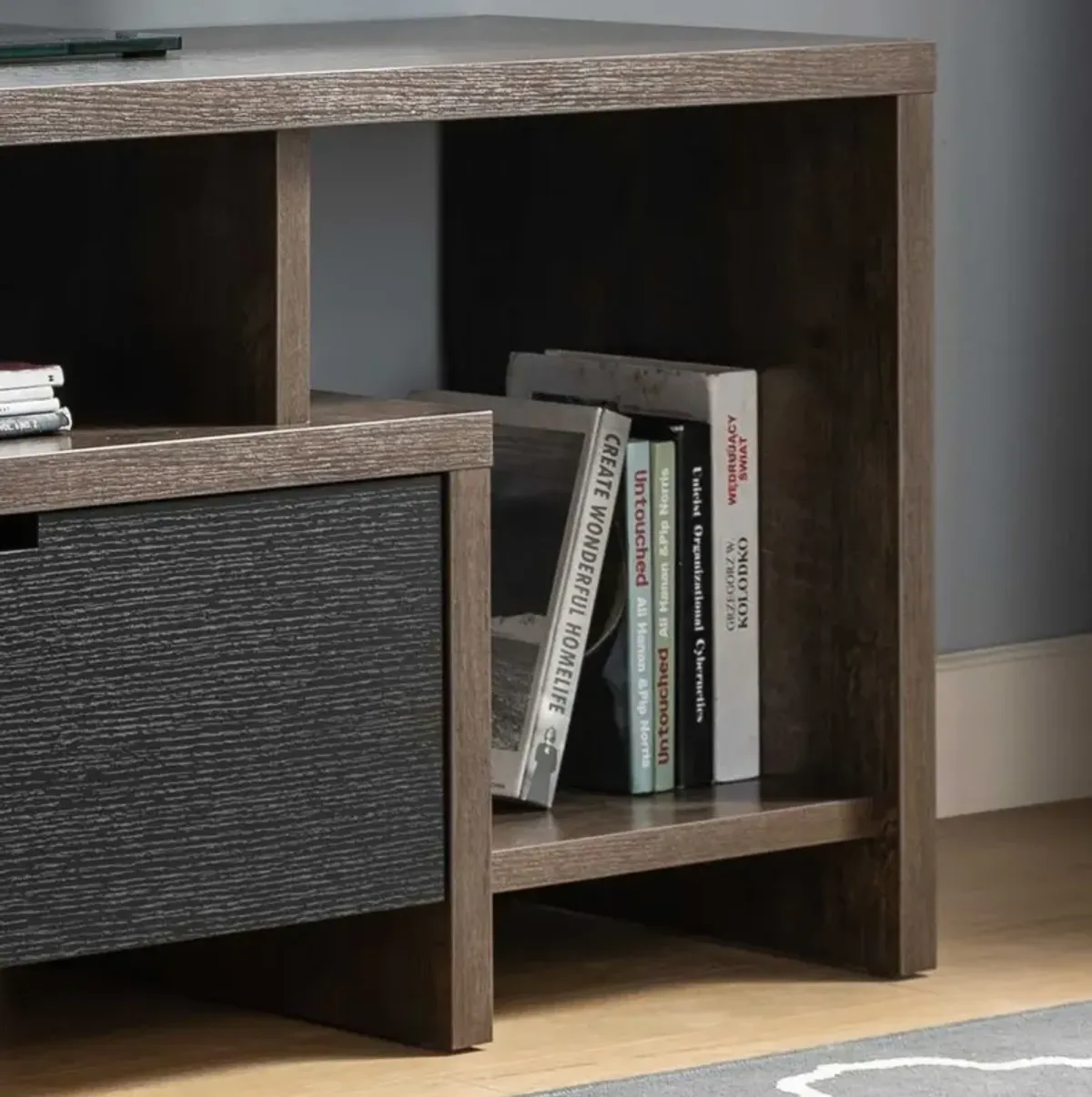 TV Stand Walnut Oak Black