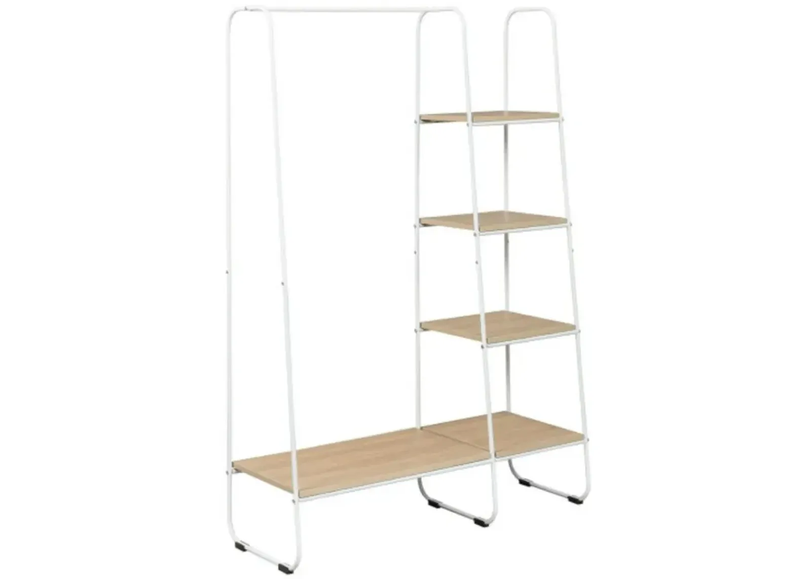 Clothes Rack Free Standing Storage Tower with Hanging Bar