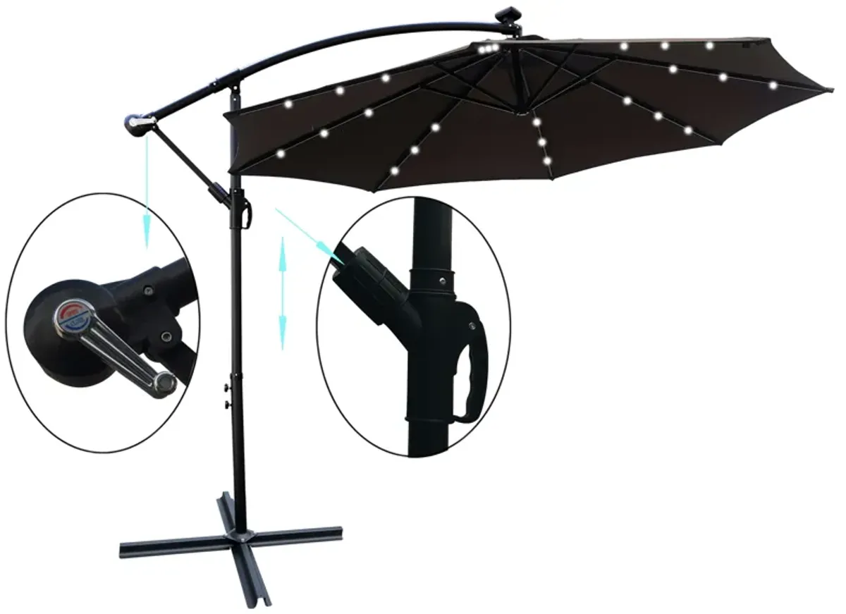 Streamdale 10ft Solar LED Patio Umbrella, Sun Shade, Waterproof