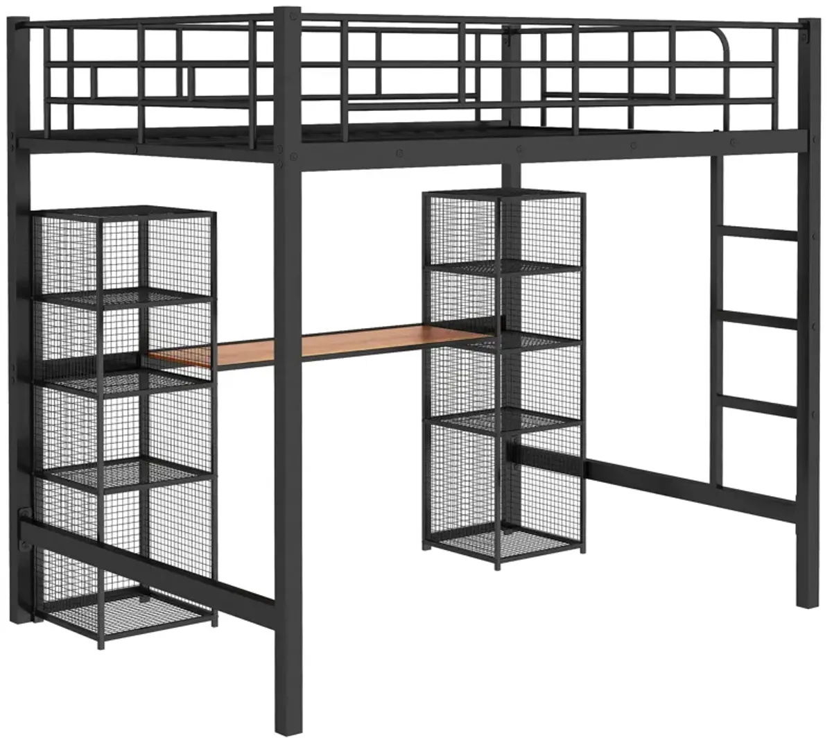 Merax Metal Loft Bed with Desk