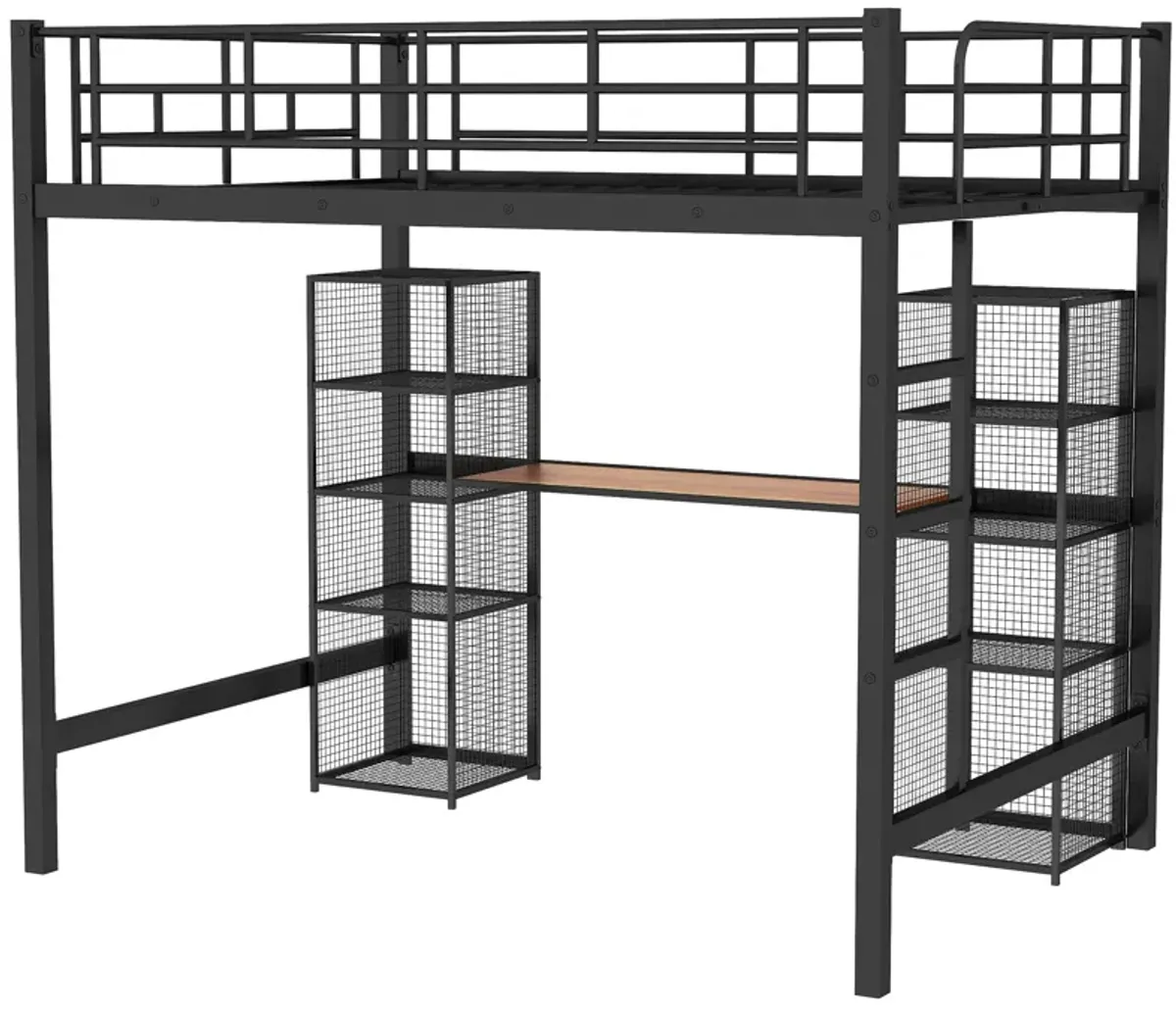 Merax Metal Loft Bed with Desk