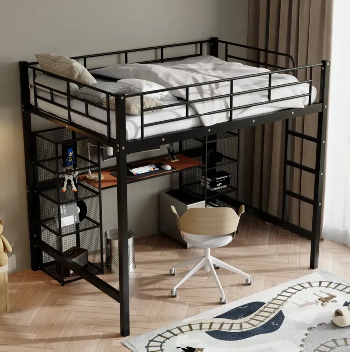 Merax Metal Loft Bed with Desk