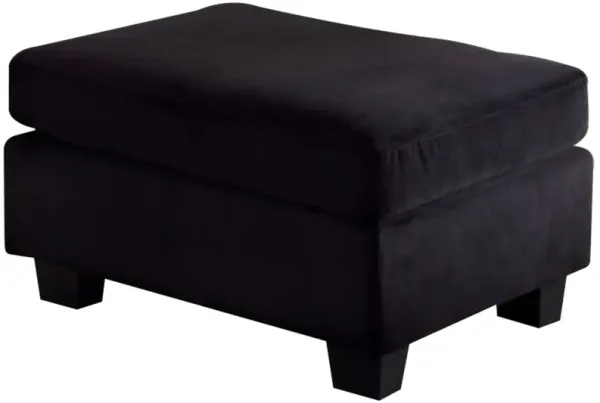 Lomma Contemporary Ottoman, Black Finish - Benzara