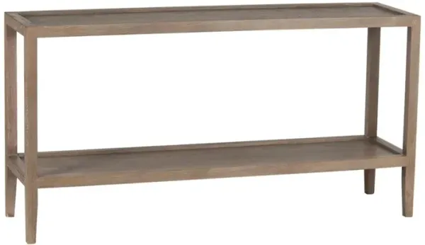 Porter Designs Lowell Solid White Oak Wood Console Table, Brown