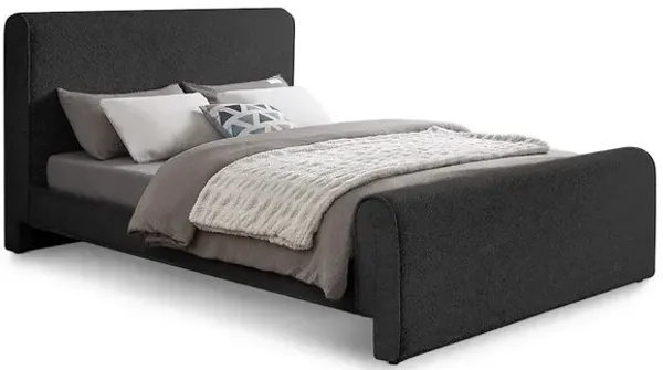 Meridian Furniture Stylus Black Boucle Fabric Queen Bed