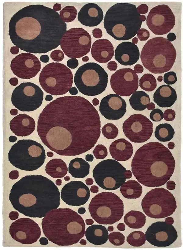 RUGSOTIC CARPETS HAND TUFTED WOOL ECO-FRIENDLY AREA RUGS  - 8'x10', Rectangle Shape, Beige & Red, Contemporary Modern Design, High Pile Handmade Area Rugs for Living Room, Bed Room (K03077)