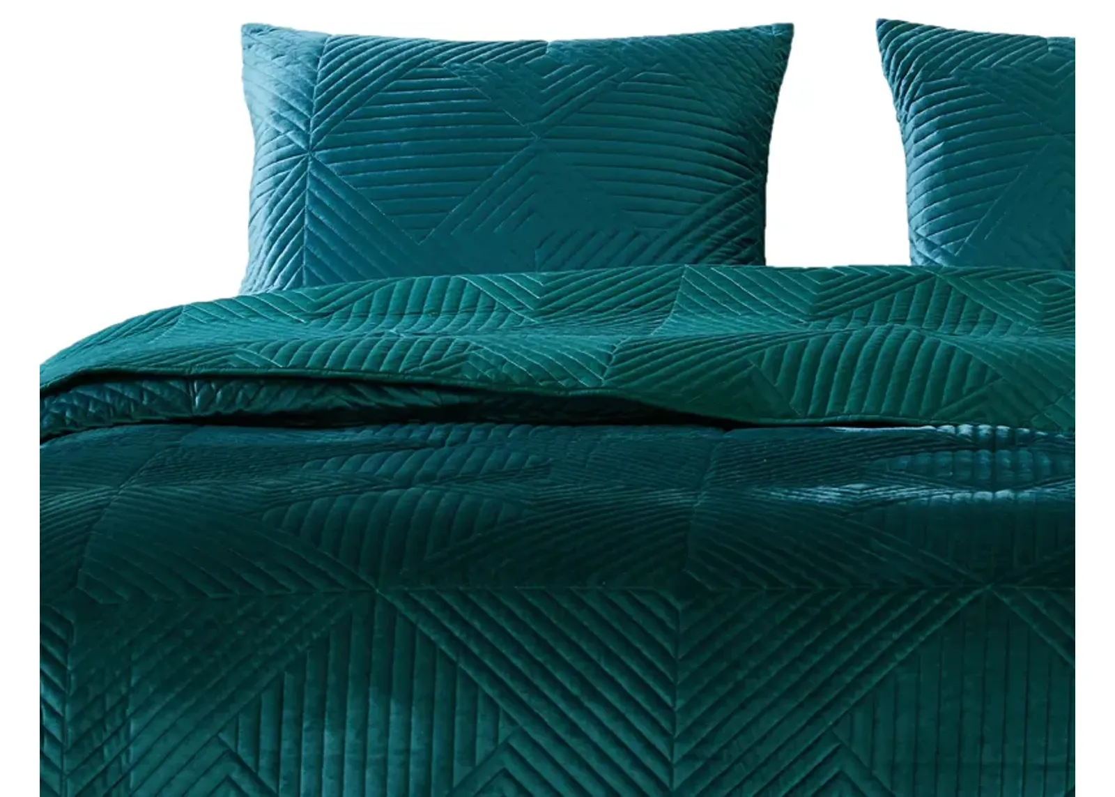 Ahab 36 x 20 King Pillow Sham, Polyester Filling, Motif, Teal Dutch Velvet-Benzara