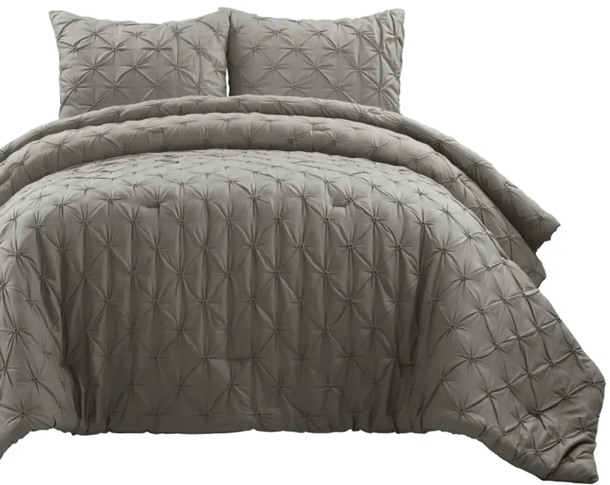 Ravello Pintuck 100% Cotton Comforter 3-Pc Set