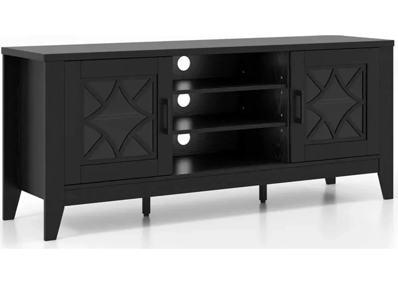 Farmhouse TV Stand for TVs Up to 65 Inches 4 Adjustable Shelves