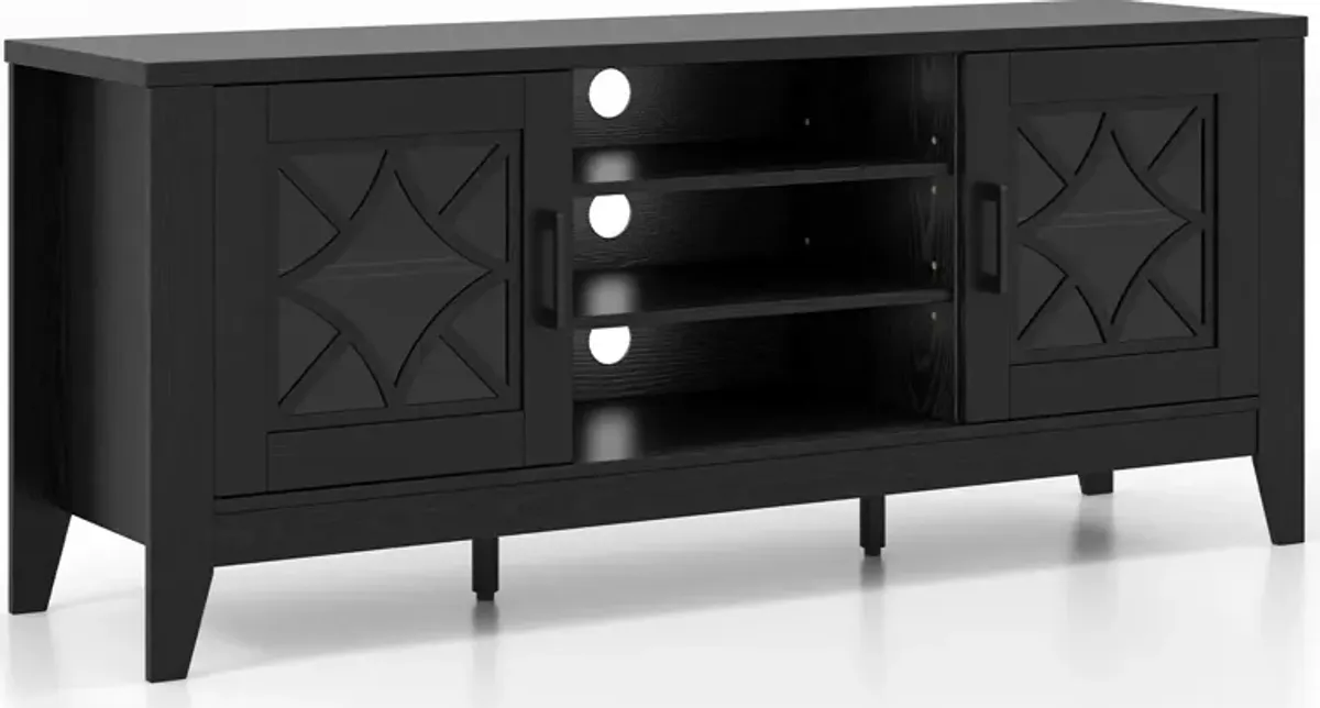 Farmhouse TV Stand for TVs Up to 65 Inches 4 Adjustable Shelves