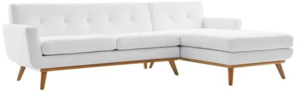 Modway Engage Upholstered Fabric, Right-Facing Sectional Sofa, White