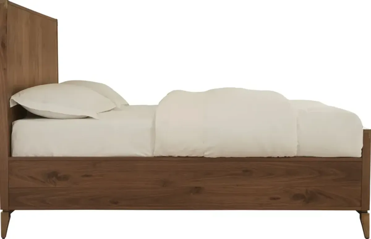 Adler Queen-size Panel Bed in Natural Walnut