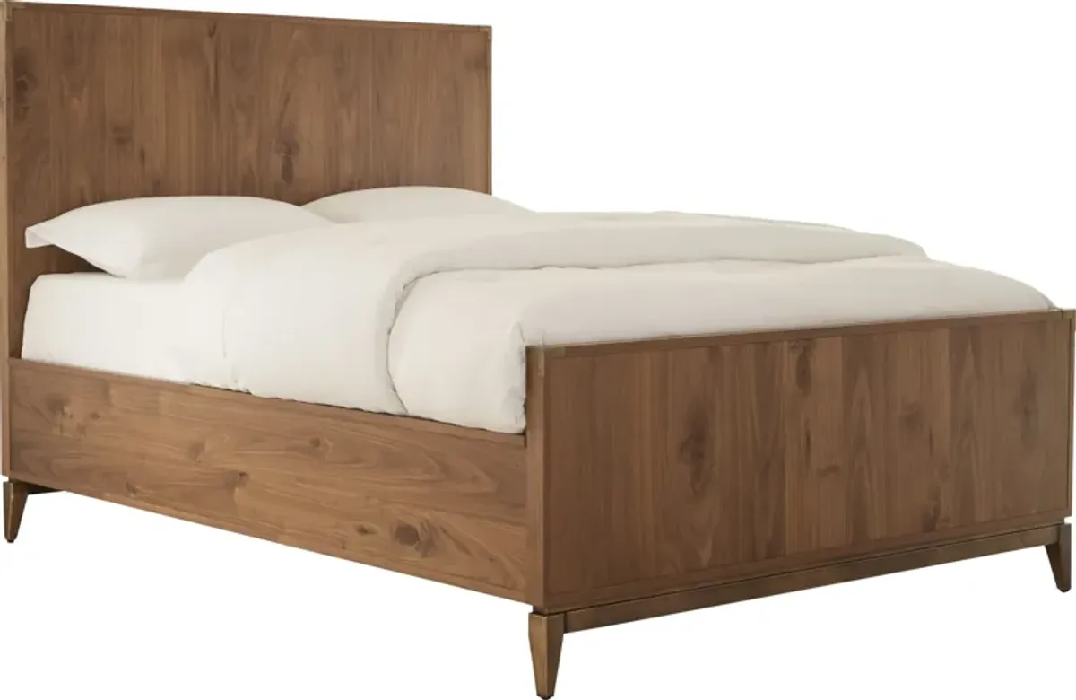 Adler Queen-size Panel Bed in Natural Walnut
