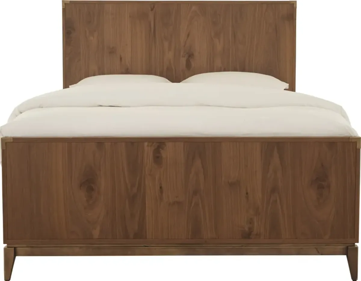 Adler Queen-size Panel Bed in Natural Walnut