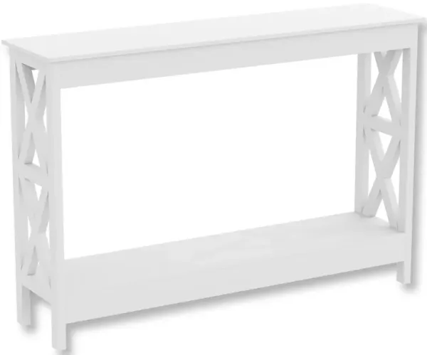Safdie & Co Entryway Table Console Table Sofa Couch Table Accent Table - 47.25" Long White with 1 Shelf for Living Room
