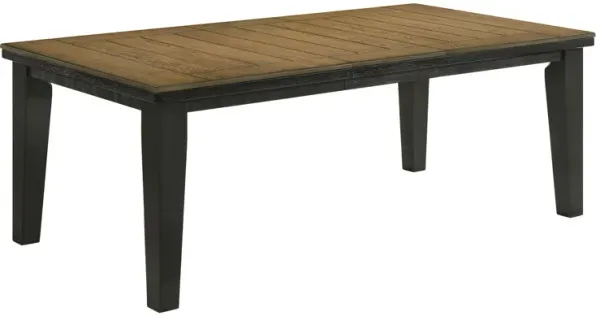 Woodlands 64-82 Inch Dining Table, Extendable, Rectangular Top, Brown - Benzara
