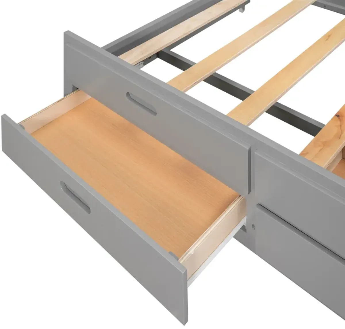 Merax Canopy Platform Bed with Trundle and  Storage Drawers