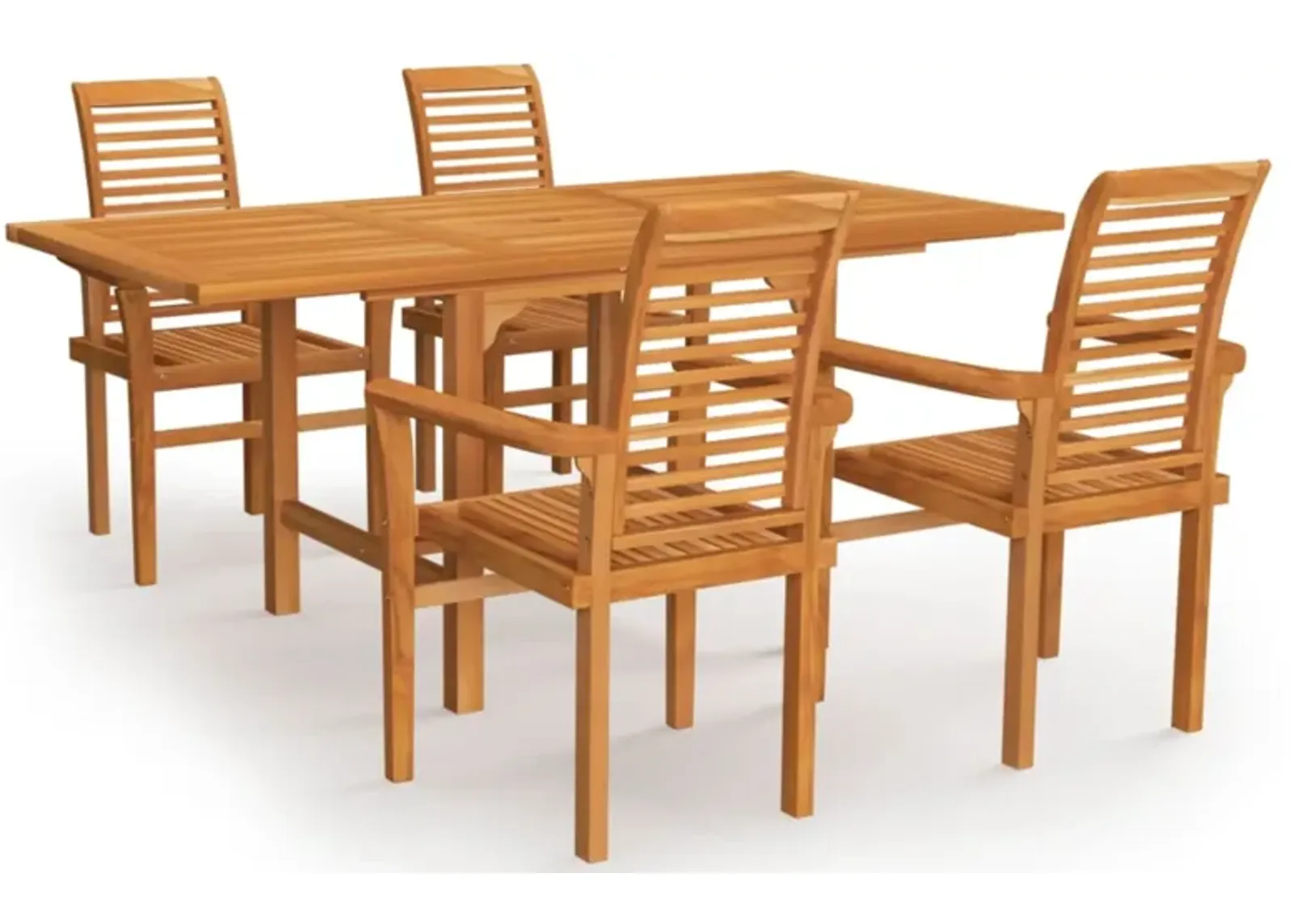 vidaXL 5 Piece Garden Dining Set Solid Teak Wood