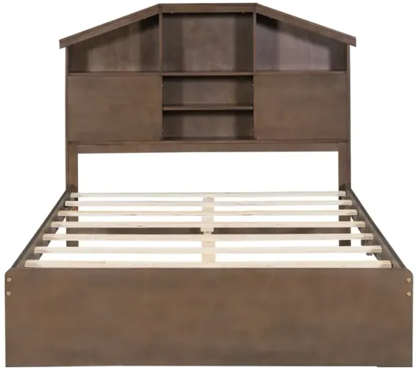 Merax Platform Bed with Storage Headboard