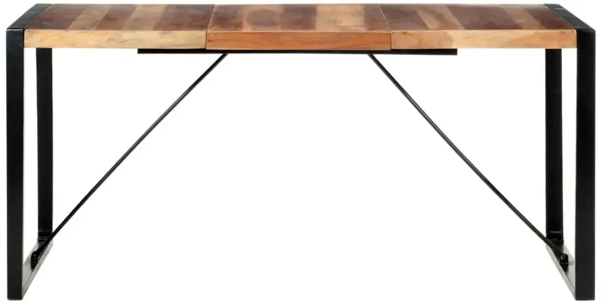 vidaXL Dining Table 63"x31.5"x29.5" Solid Wood with Sheesham Finish