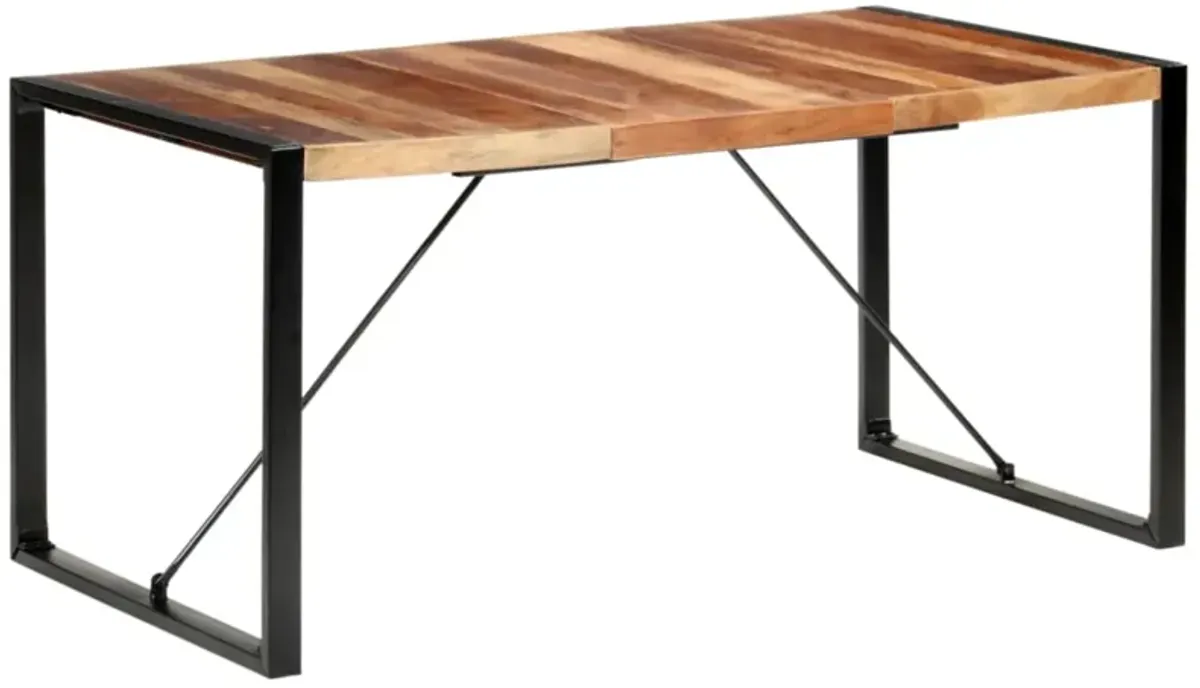 vidaXL Dining Table 63"x31.5"x29.5" Solid Wood with Sheesham Finish